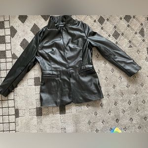 Nerazzurri Faux Leather Women’s Black Sz M Coat